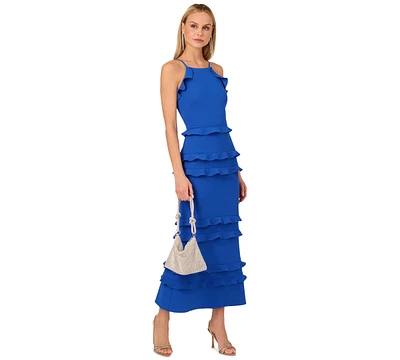 Adrianna Women's Tiered-Ruffle-Trim Crepe Dress