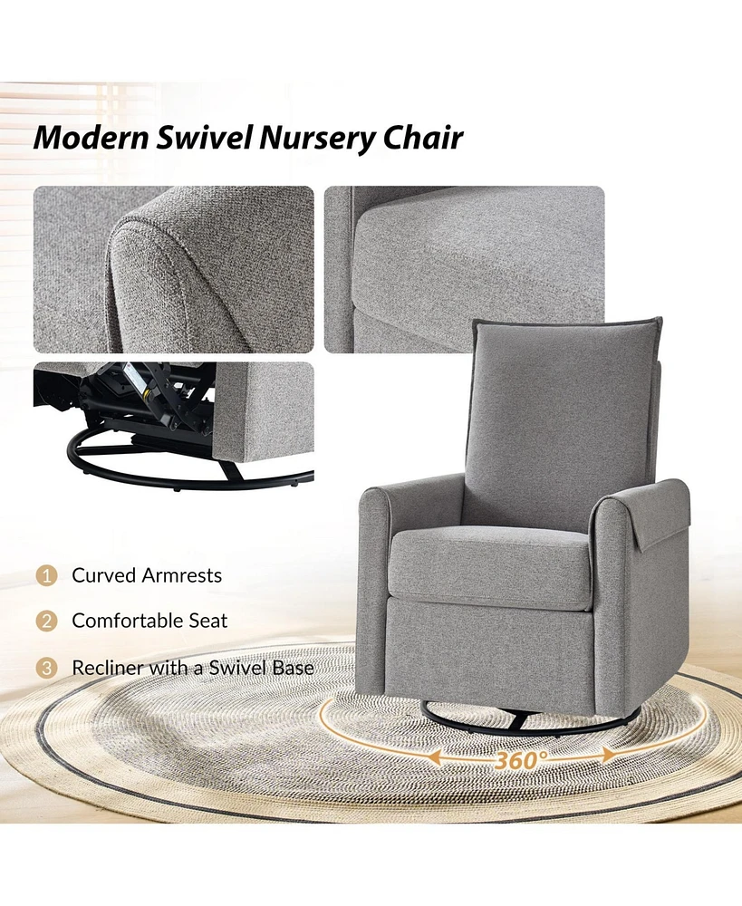 Lalia Swivel And Rocker Modern Recliner