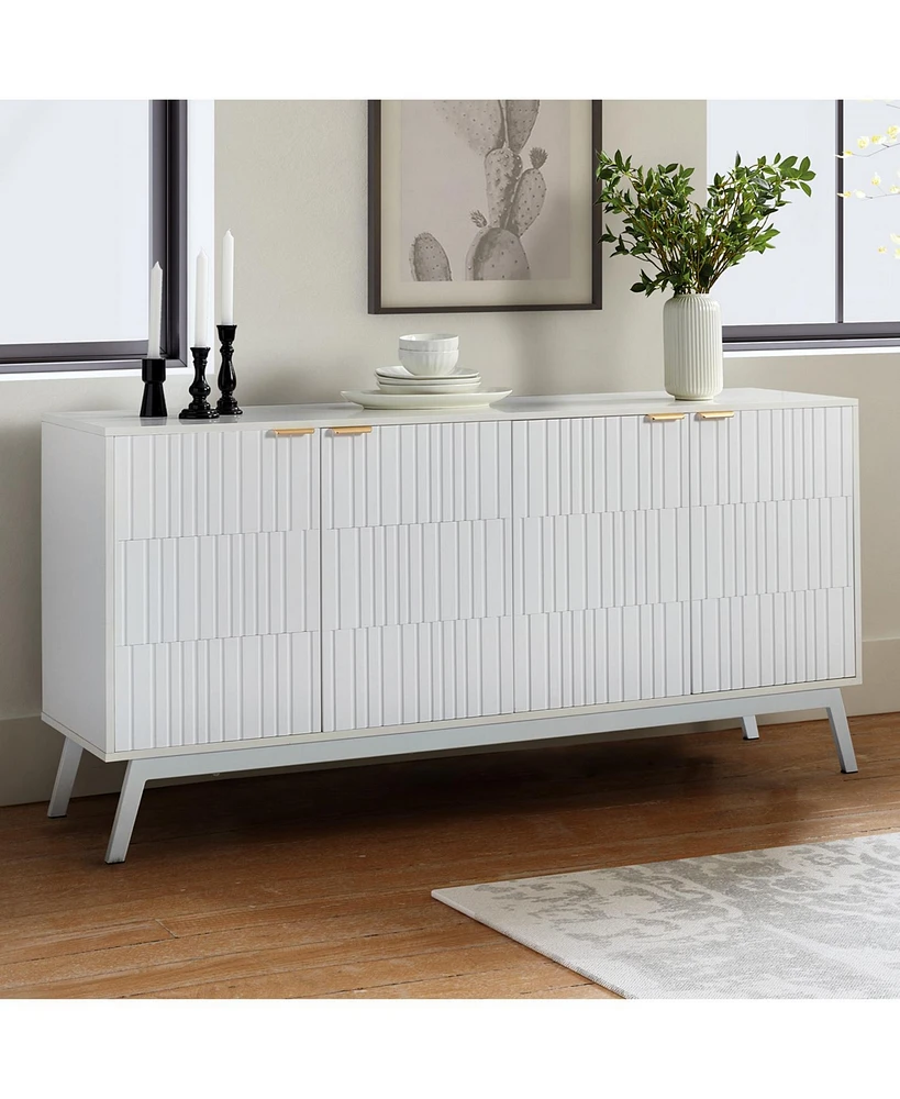 Modern Beat 63"Wide 4 door Sideboard with Adjustable Shelf