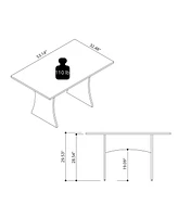Manhattan Comfort 53.14" Wood Coney Mid-Century Modern Dining Table