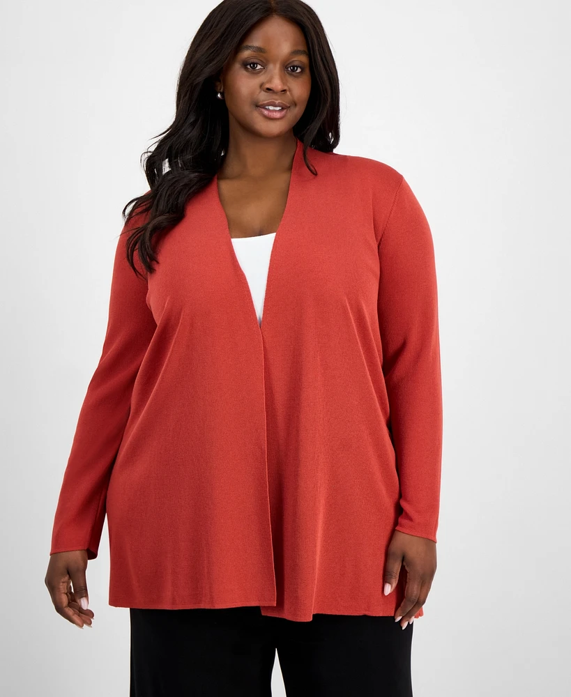Anne Klein Plus Napa Open-Front Cardigan