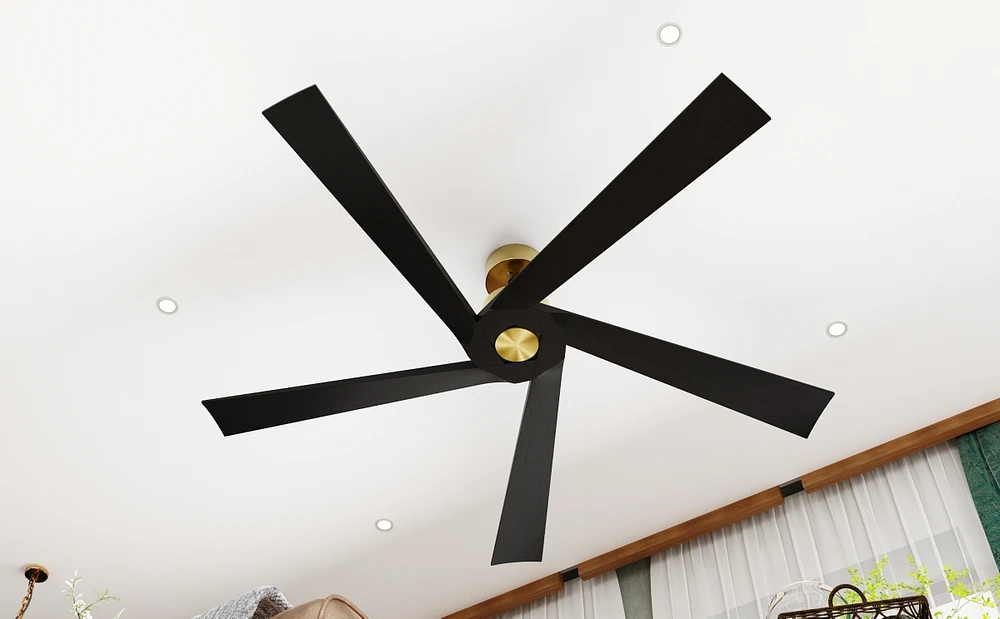 62 inch ceiling fan without light, can be used indoors and outdoors, with remote control, reversible Dc motor, no noise, suitable for bedroom, living