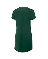 Fanatics Women's Green Miami Hurricanes Ruched Drape T-Shirt Dress
