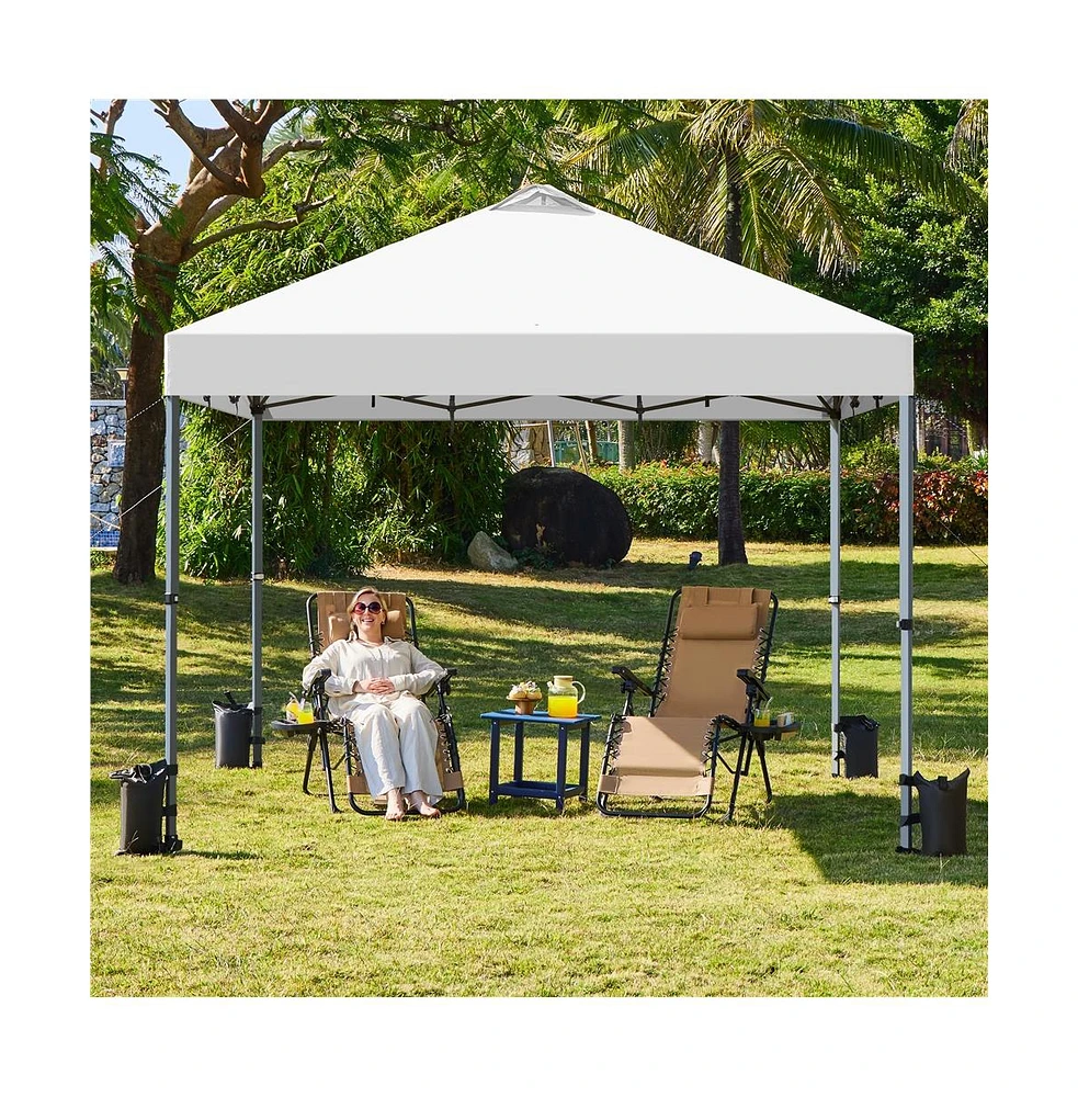 Yaheetech 12x12 Ft Pop Up Canopy with One-Push-To-Lock Setup Mechanism, Blue