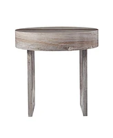 Simple Wood Round End Table for Bedroom or Living Room Styling