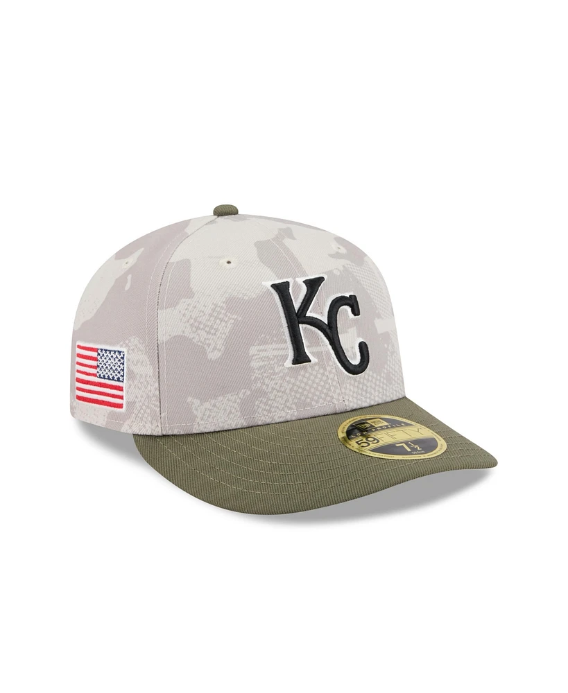 New Era Men's Light Beige/Olive Kansas City Royals 2025 Armed Forces Day Low Profile 59FIFTY Fitted Hat