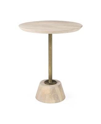 Blended Wood Round End Table with Timeless Appeal