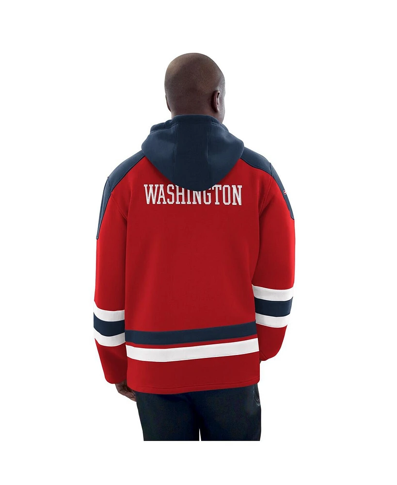 Starter Men's Red/Navy Washington Capitals Hockey Pullover Hoodie