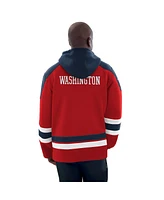 Starter Men's Red/Navy Washington Capitals Hockey Pullover Hoodie