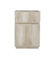 Wood Rectangular End Table with Drawer and Shelf for Living Room or Bedroom