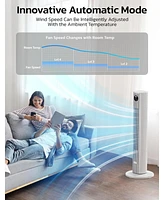 Cowsar Tower Fan for Bedroom, 90° Oscillating with 12H Timer, 37”Standing Fans Remote, Bladeless 4 Modes & 3 Speeds