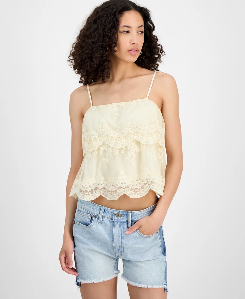 And Now This Women's Lace Cotton Tiered Camisole, Exclusively at Macy's