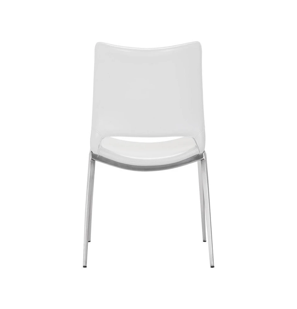 Upholstered Faux Leather Dining Chairs Set of 2 Open Back Side Chairs for Home
