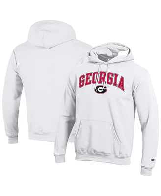 Champion Men's White Georgia Bulldogs Arched Logo Fleece Pullover Hoodie