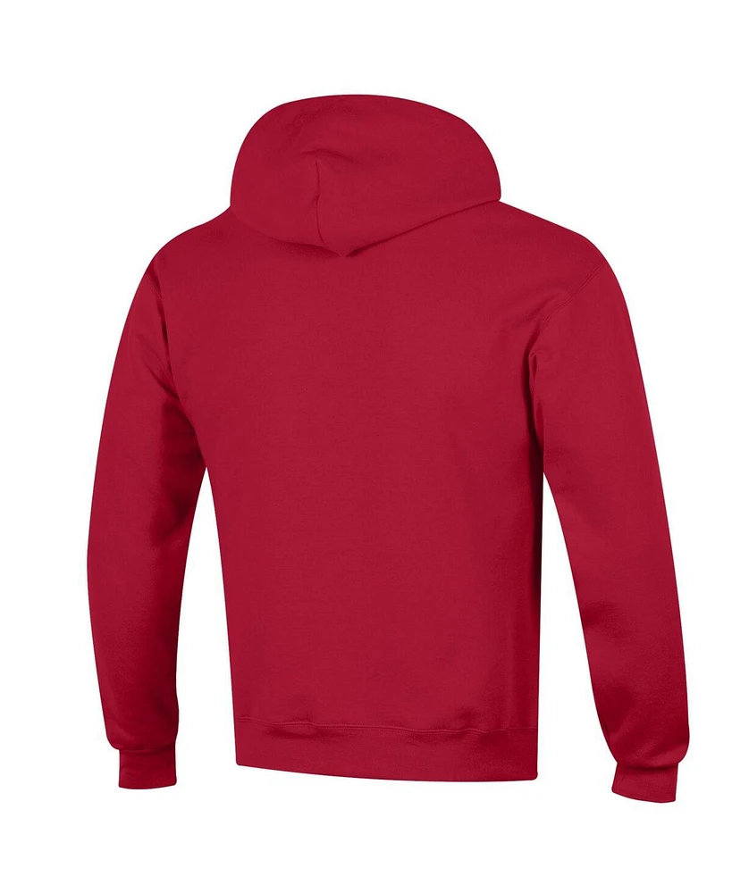 Champion Men's Scarlet Rutgers Knights Arched Logo Fleece Pullover Hoodie