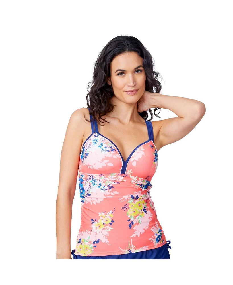 Free Country Women's Double Strap Tankini Top