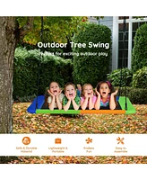 60 Inches Platform Tree Swing Outdoor with 2 Hanging Straps