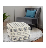 Wool Ottoman for Living Room Footrest and Cozy Home Decor