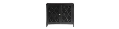 Two Glass Door Sideboard Cabinet with Adjustable Shelves