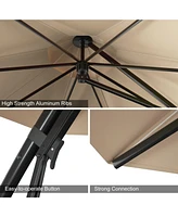 11 Feet Outdoor Cantilever Hanging Umbrella with Base and Wheels