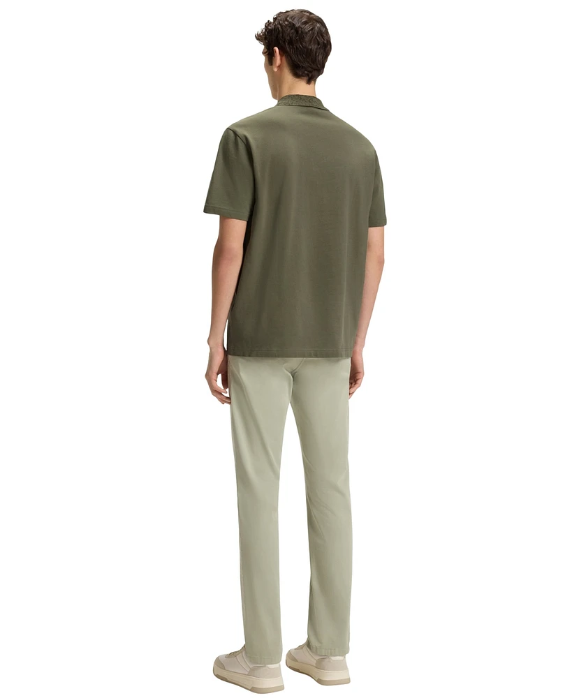 Boss by Hugo Men's Patterned Collar Cotton-Pique Polo Shirt