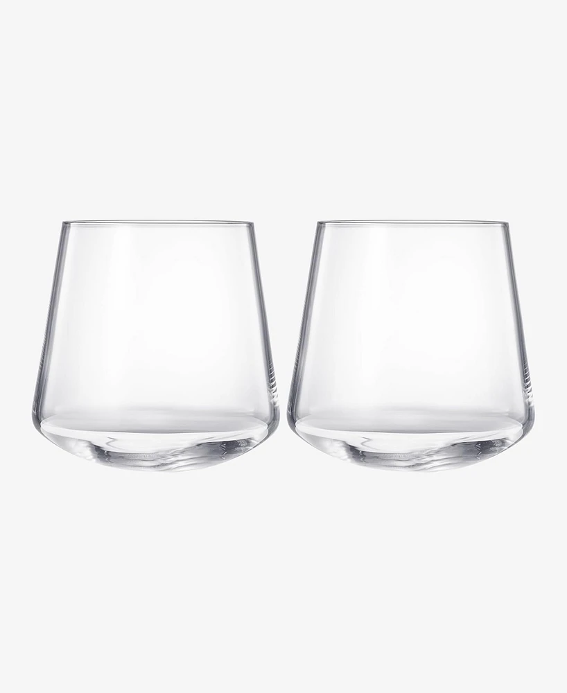 The Wine Savant Rotating Stemless Wine Glasses, Set of 2