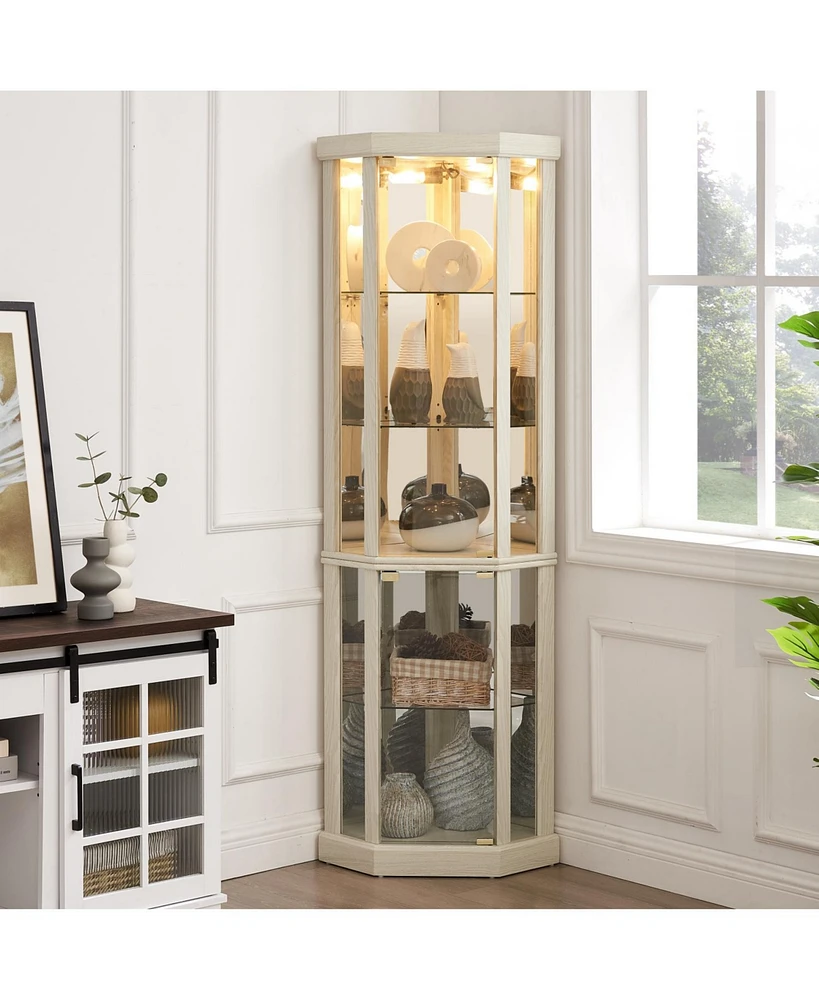 Lighted Corner Curio Cabinet for Living Room