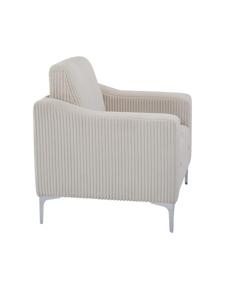 Beige Corduroy Convertible Sectional Sofa