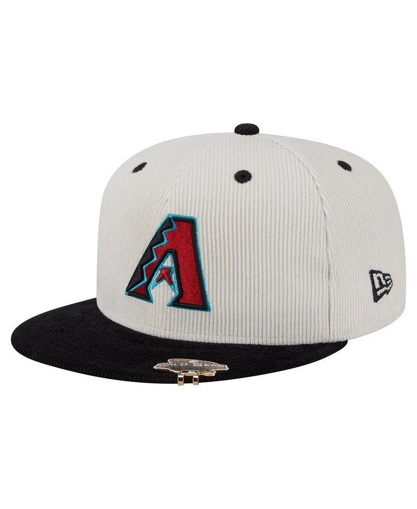 New Era Men's Cream/Black Arizona Diamondbacks Two-Tone Corduroy 59FIFTY Fitted Hat