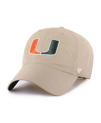 '47 Brand Men's Khaki Miami Hurricanes Clean Up Brrr Adjustable Hat