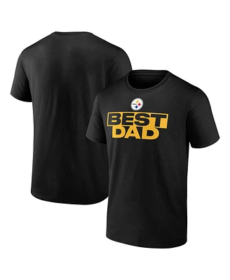 Logo Athletic Men's Black Pittsburgh Steelers Best Dad T-Shirt