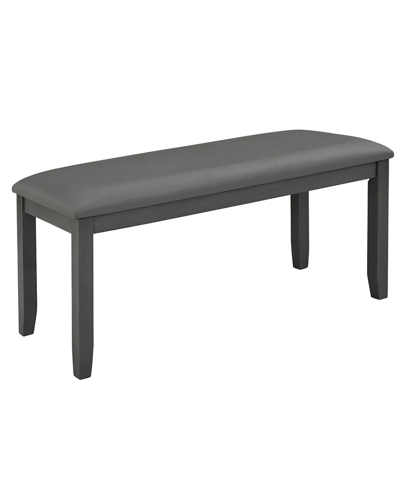 6-Piece Grey Dining Table Set with Bench
