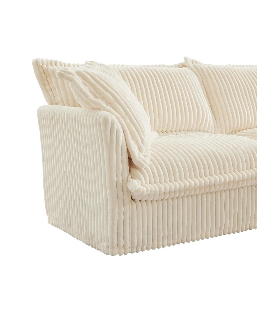 Modern 3-Seater Sofa with Comfy Pillows and Supple Armrests