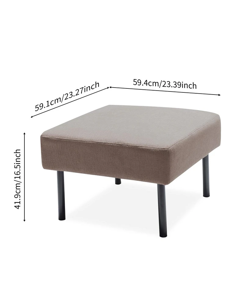 Beige L-Shaped loveseat sofa with ottoman for small spaces