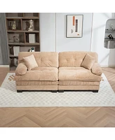 Khaki Chenille Sectional Sofa