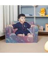 2-in-1 Kids Modular Sleeper Sofa: Convertible Comfy Lounger, Small Pink