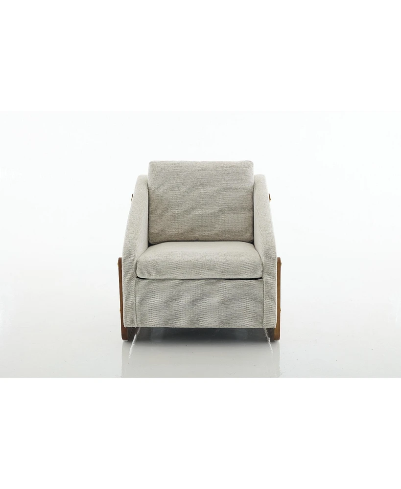 Chenille Upholstered Armchair with Cushioned Comfort