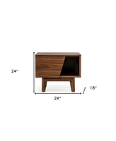 Mid Century Nightstand with One Drawer and One Shelf