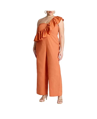 Eloquii Women's Ruffle Jumpsuit