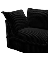 Corduroy Slipcovered Armchair with Pillows