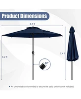 Outdoor Heavy Duty Market Umbrella with Crank Handle and 8 Sturdy Ribs