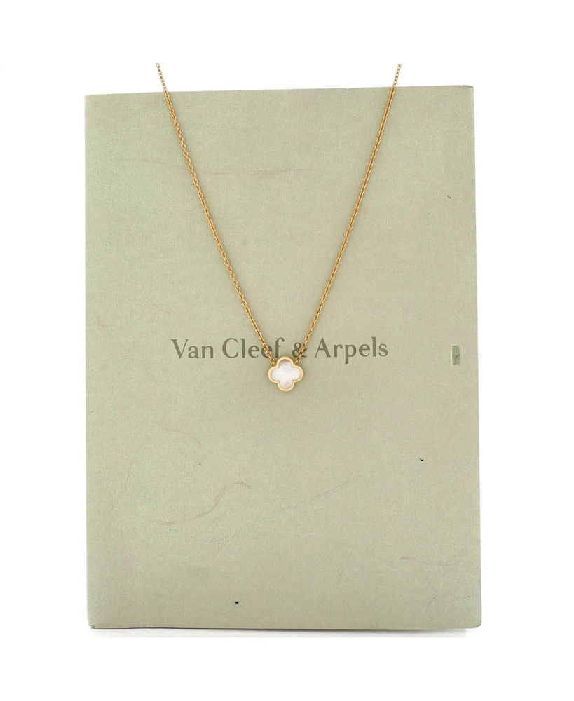 Pre-Owned Van Cleef & Arpels 11mm Pure Alhambra Pendant Necklace 18K Gold and Mother of Pearl