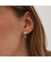 Spero London Heart Huggie Hoop Drop Earrings