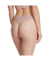 Hanky Panky Women's Cross-dyed Leopard Original Rise Thong Panty 3 pack