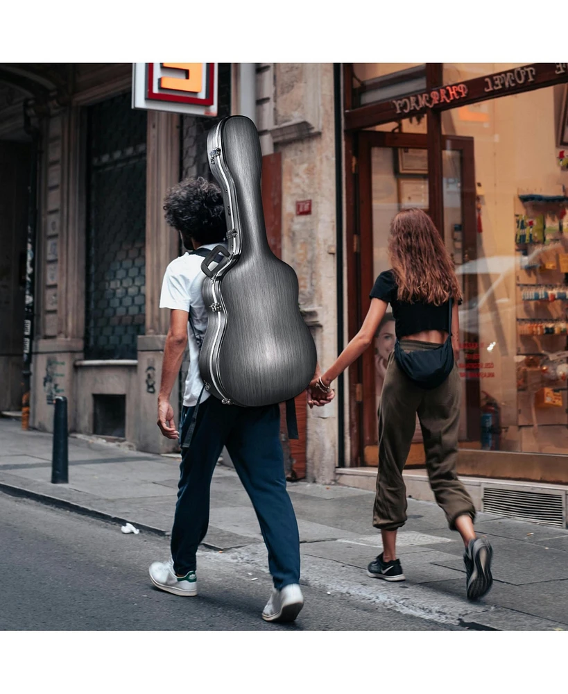 Yescom Abs Acoustic Guitar Case Hard with Backpack Straps Dreadnought Hardshell for Airline Travel