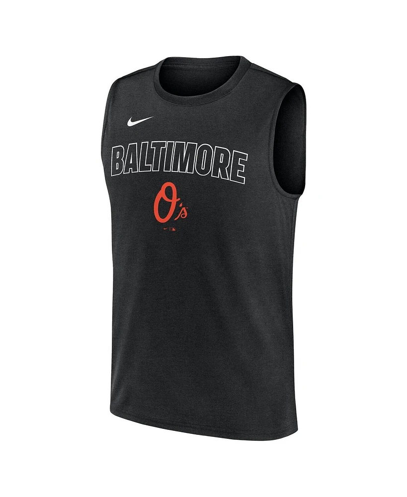 Nike Men's Black Baltimore Orioles Knockout Performance Muscle Tank Top
