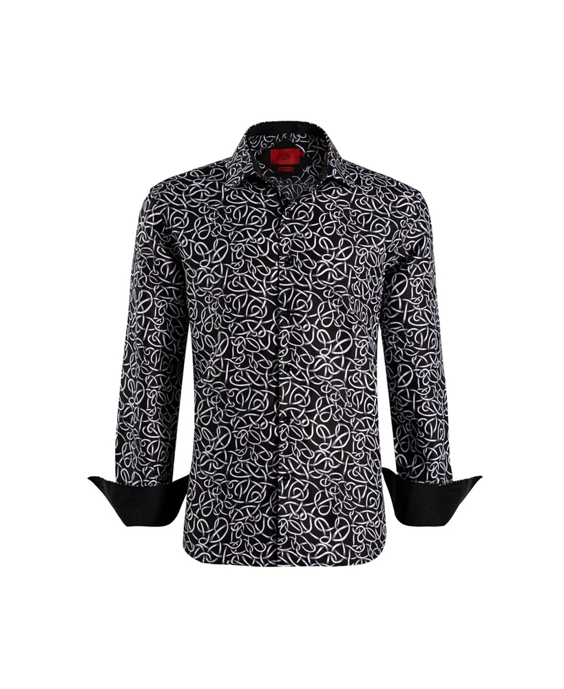 Elie Balleh Big Boys Slim Fit Swirl Print Button-Down Shirt