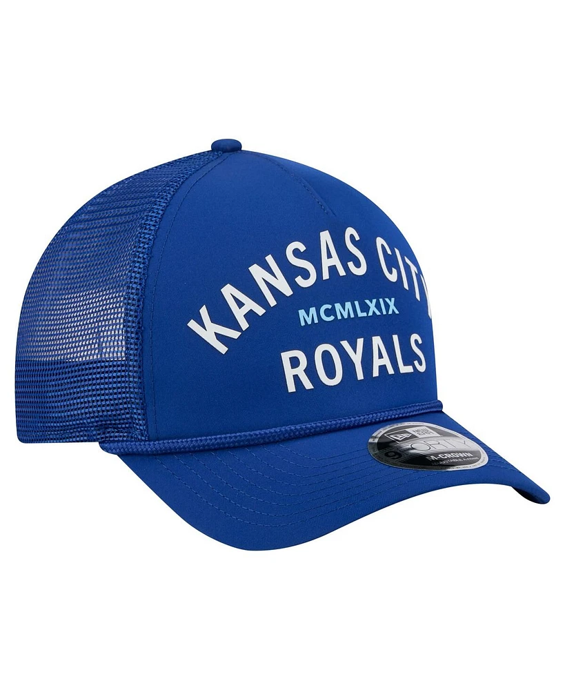 New Era Men's Royal Kansas City Royals Minimalist 9FORTY A-Frame Adjustable Hat