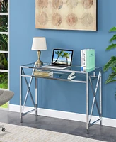 Convenience Concepts Oxford Chrome 42" Desk with Shelf