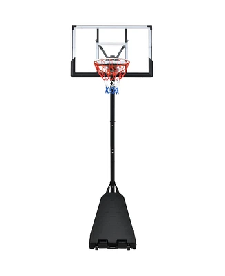 Portable Basketball Hoop System ,8-10ft Height Adjustable for Youth Adults Led Basketball Hoop Lights